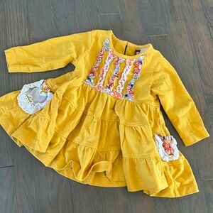 Banana Split Yellow Ruffle Dress size 3 months